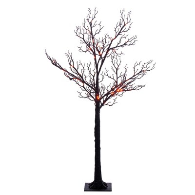 Vickerman 4' Black Twig Tree 48 Purple/orange Led Lights. : Target