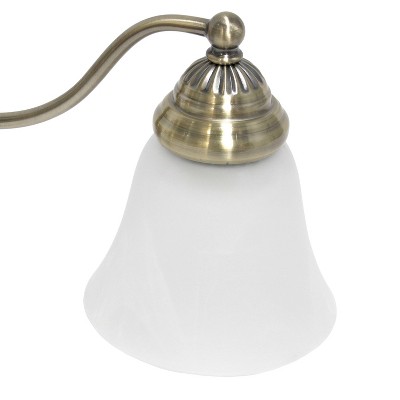 Antique Brass 3-Light Vanity with Alabaster Glass Shades