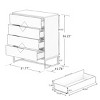 Accent Cabinet Modern with Square Handles and 4 Drawers for Bedroom 31.5in-3irtyhousy - 4 of 4