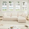 L-Shaped Cloud Couch,120" Chenille Sectional Sofa with Convertible Ottoman,Deep Seat 3-Seater Sofa for Living Room-Baofuwish - 2 of 4