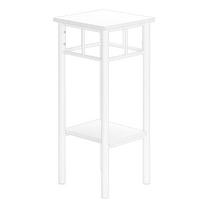 Monarch Specialties Accent Table Side End Plant Stand Square Living Room Bedroom Metal Laminate White Contemporary Modern - 1 of 4