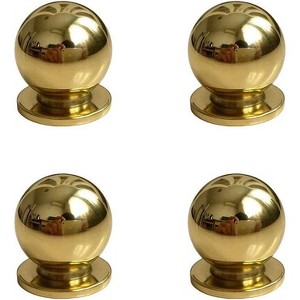 attop 4pcs 19MM Diameter Round Solid Brass Pulls Antique Cabinet Drawer Small Handles Modern Minimalist Handles - 1 of 3