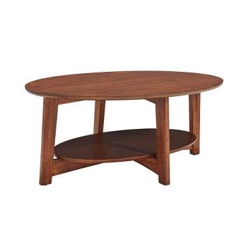 Monterey Oval Mid Century Modern Wood Coffee Table Chestnut - Alaterre Furniture