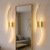DORESshop 39 in. 2-Light Gold Wireless Wall Sconces, RGB with Stepless Dimming, Wall Decor Lights for Bedroom, Living Room, 2-Pack - 2 of 4