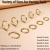 Lightweight gold hoop earrings, hinged huggies for lobe, cartilage, helix. silver, black. Set of 1 - 5 pairs. - 3 of 4