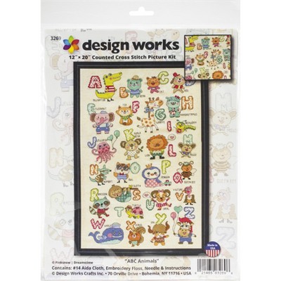 Design Works Counted Cross Stitch Kit 12X20-ABC Animals (14 Count)