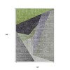 Sage Green And Charcoal Abstract Washable Indoor Outdoor Area Rug - 3 of 4
