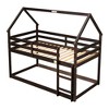 Twin Over Twin Loft Bed, Pine Tent-shaped Bunk Bed, Fun Playhouse Bed Frames, With Safety Guardrail, Ladder, House Bed Frame With Roof - 3 of 4