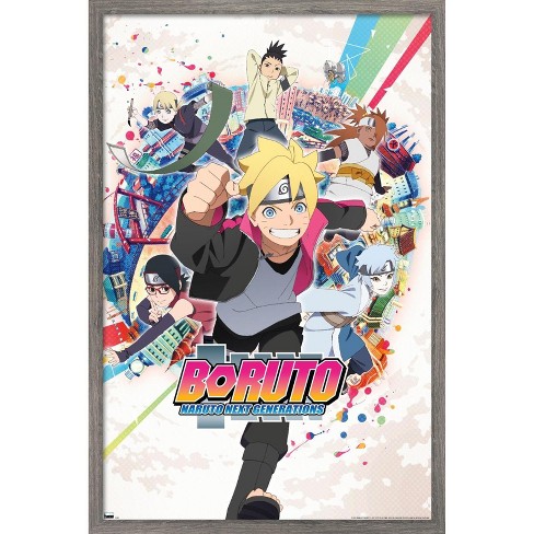 Boruto: Naruto Next Generations - Group Wall Poster with Wooden