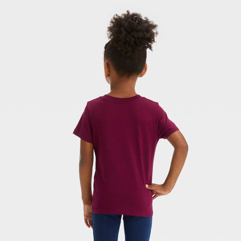 Toddler 'Girls' Happy & Thankful' Short Sleeve T-Shirt - Cat & Jack™ Burgundy, 2 of 6