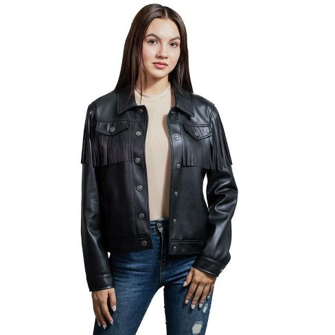 Wrangler Women's Western Style Fringed Jacket WRDO23111 - image 1 of 4