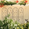MAYEERTY 4 Pack Metal Garden Trellis 71 x 19.7 Inch Rustproof Climbing Plants Support Butterfly Deco Black Outdoor Flower - 2 of 4