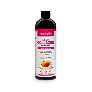 NatureWise Hydrolyzed Liquid Collagen for Women & Men 4000mg - Type 1 & 3 Peptides + Biotin + Vitamin C, B & Hyaluronic Acid - 1 of 4