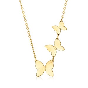 Ross-Simons Italian 14kt Yellow Gold Butterfly Trio Necklace Size 18 - 1 of 4