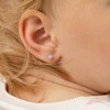 Girl's Small Ball of Gems CZ Screw Back Sterling Silver Earrings - In Season Jewelry - 3 of 4