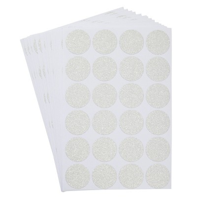 Stockroom Plus 360 Pack Round Glitter Dots, Sparkle Circle Stickers for Wedding Invitations, Crafts, Silver, 1 in
