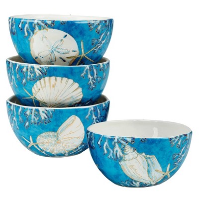 Set of 4 Playa Shells Ice Cream Bowls - Certified International