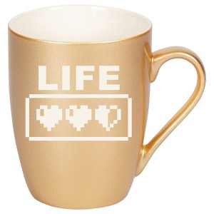 100 North Gaming 10 Ounce Vegas Gold Metallic Finish, Comfortably Fits Your Hands, New Bone China Coffee Tea Cup Mug, Life - 1 of 1