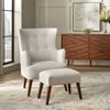 angelo:HOME Jane Traditional Upholstered Accent Chair and Ottoman Linen - 4 of 4