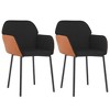 vidaXL Dining Chairs 2 pcs Black Fabric and Faux Leather - 2 of 4