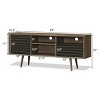 Costway Modern TV Stand/Console Cabinet 3 Shelves Storage Drawer Splayed Leg Wood/Black - 2 of 4