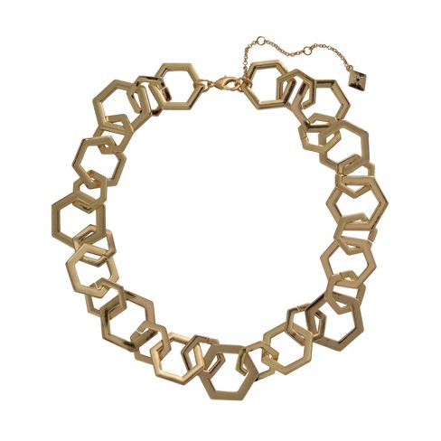 Christian Siriano New York Gold Tone Hexagon Link Collar Necklace - image 1 of 1