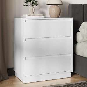 Heynemo Wide Nightstand with 3 Drawers Nightstand for Bedroom, Large End Table Bedside Table for Home and Office and Wood - 1 of 4