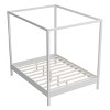 Queen/King Size Four Poster Platform Bed, Solid Wood Canopy Bed Frame, No Box Spring Needed - ModernLuxe - 4 of 4