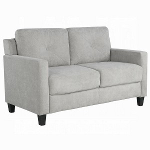 Royal Hampton Loveseat, Track Armrest, 58 Inch, Gray Fabric w Tufted Backrest - 1 of 1