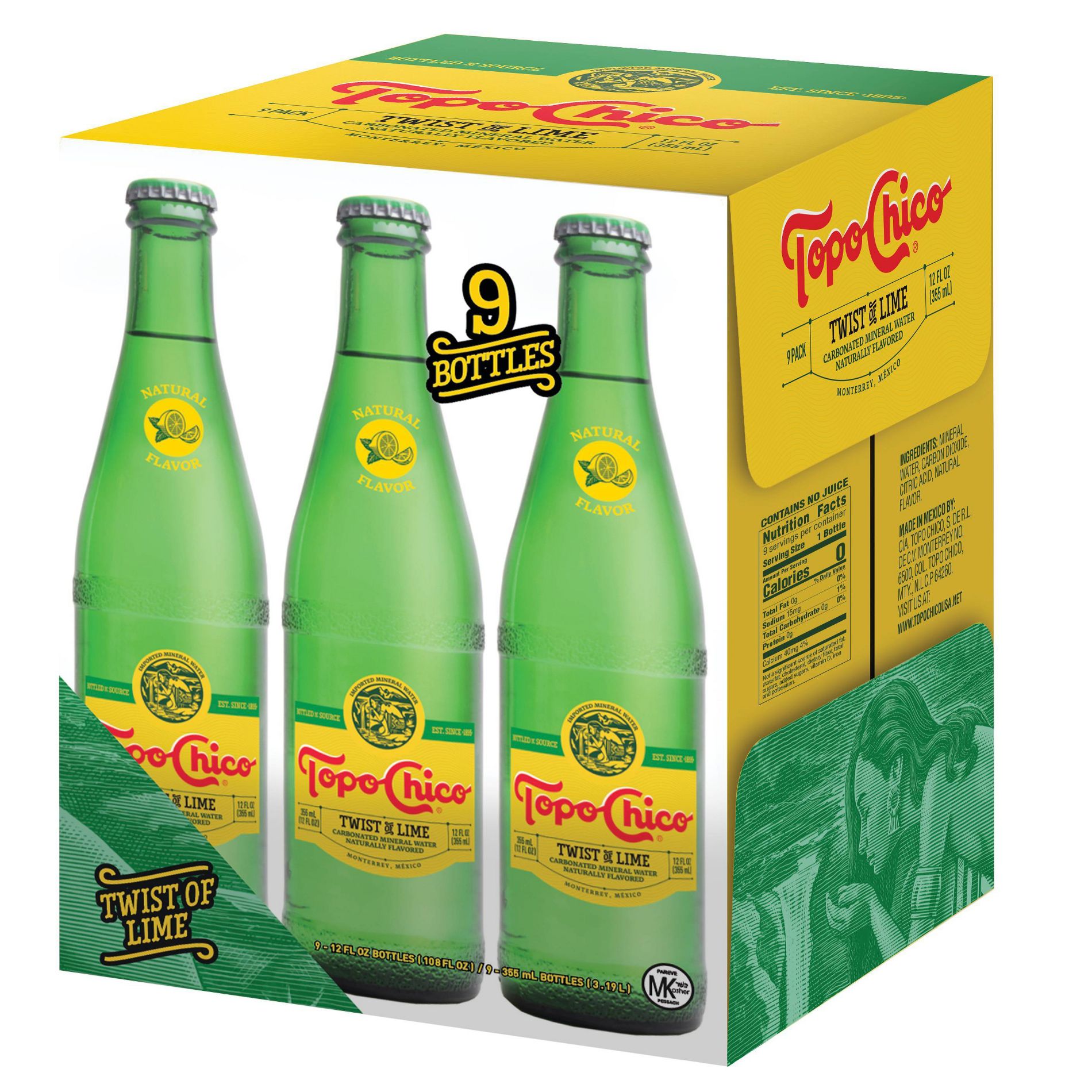 Topo Chico Twist of Lime Mineral Water - 12pk/12 fl oz Bottle