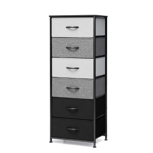 Pellebant Vertical Dresser for Bedroom 6 drawer Storage Tower Steel Frame Wood Top Easy Pull Non-woven Fabrics Drawer - 1 of 4