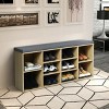 Costway Entryway Padded Shoe Storage Bench 10-Cube Organizer Bench Adjustable - 2 of 4