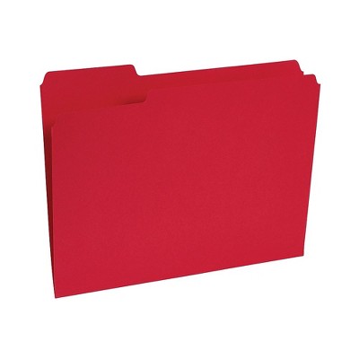 Staples Colored File Folders 1/3-Cut Tab Letter Size Red 100/Box (224519) TR224519
