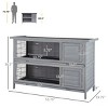 54" Wooden Rabbit Hutch,Large Outdoor Bunny Cage with Lockable Doors And No Leak Trays-LAOTIES - 2 of 4