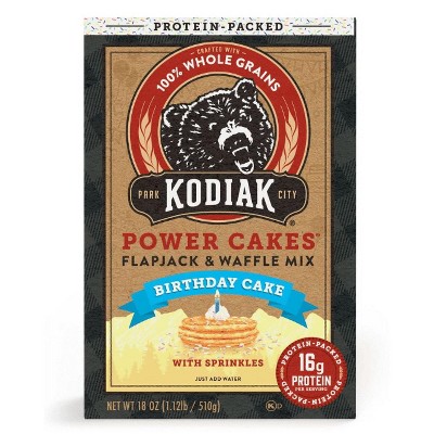 Kodiak Protein-Packed Power Cakes Birthday Cake Flapjack and Waffle Mix, 18 oz (Pack of 2)