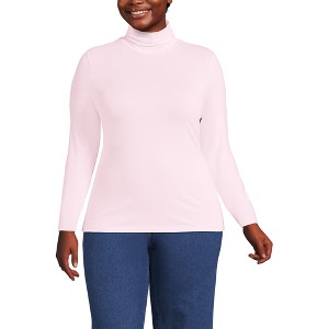 Lands' End Women's Lightweight Jersey Skimming Long Sleeve Turtleneck - 1 of 3