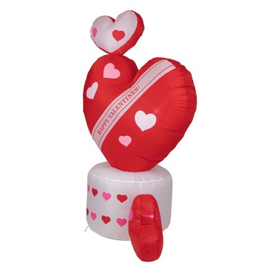 5' Red and White Inflatable Valentine's Day Heart Lawn Decoration
