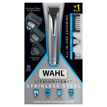 Wahl Stainless Steel Lithium Ion Men's Multi Purpose Beard, Facial Trimmer and Total Body Groomer - 09898