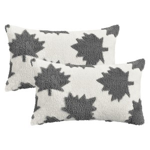 REGALWOVEN Pack of 2 Maple Leaf Jacquard Decorative Throw Pillow Covers Soft Cushion Cases for Couch Sofa Living Room - 1 of 4