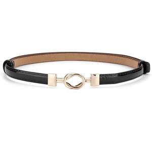 Unique Bargains Women's Metal Buckle Adjustable Thin High Waist Belt - 1 of 4