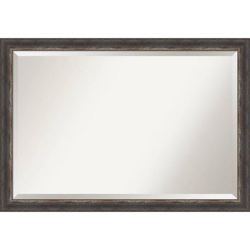 40"x28" Bark Rustic Char Narrow Framed Wall Mirror Brown - Amanti Art: Beveled, No Assembly Required - image 1 of 4