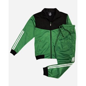 Men Velocity Tracksuit Active Jogging suit GYM Striped Jogger Top and Bottom Outfit - 1 of 4