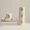 Storied Home Hand-Painted Speckled Stoneware Mugs with Christmas Tree, Multicolor, Set of 4 - 3 of 3