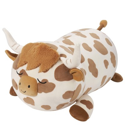 Squishmallows 18" Large Plush Alonzo Brown and White Highland Cow Sleepamallows