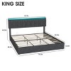 Lift Up Storage Bed Frame, Height Adjustable Storage Headboard with Charging Station - 3 of 4