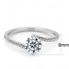 Slickblue Polished Stainless Steel Ring with Clear, Sea Blue, or Topaz CZ - Women's Pave Engagement Ring, Size 5-10 - 4 of 4