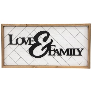Northlight Love and Family Wooden Framed Wall Art - 19.5" - 1 of 4