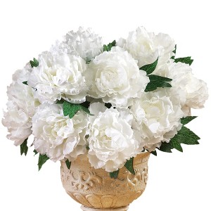 Collections Etc Floral Peony Bushes - Set of 3 - 1 of 3