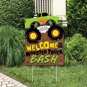 Big Dot of Happiness Smash and Crash - Monster Truck - Party Decorations - Boy Birthday Party Welcome Yard Sign - 1 of 4