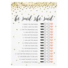 Juvale 250 Pieces Bridal Shower Games for 50 Guests with Bingo Cards, He Said She Said Bridal Shower Games, Wedding Advice for Bachelorette (Gold) - 4 of 4